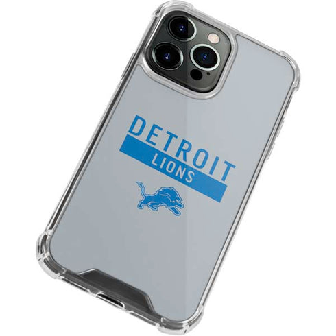 NFL Detroit Lions Grey Performance Series iPhone 15 Pro Clear Case